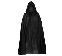 GWAWG Capa Larga con Capucha Negra, Accesorios de Halloween para Adultos Mago Negro, Bruja, Vampiro, Disfraces para Fiestas de Carnaval y Cosplay