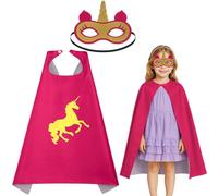 GWAWG - Disfraz de unicornio para niña, capas de superhéroes para niñas, capa y máscara de superhéroes, trajes de gran vestir para Navidad, Halloween Carnaval (pink)