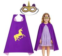 GWAWG - Disfraz de unicornio para niña, capas de superhéroes para niñas, capa y máscara de superhéroes, trajes de gran vestir para Navidad, Halloween Carnaval (Purple)