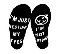 GWAWG Divertidos calcetines de pantorrilla para hombres y mujeres, divertidos significa que no dormiré estoy descansando mis ojos, calcetines de cumpleaños y Navidad, regalos para papá, hombres, mamá,