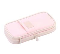 GWAWG Estuche extensible rosa estético adolescente, estuche de lápices de gran capacidad, material escolar, esthetic clean, estuche para niñas, 3 compartimentos, para estudiantes, adultos, oficina