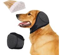 GWAWG Funda para orejas de perro con 50 piezas de almohadillas de algodón para limpiar orejas de perro, cómodas orejeras de perro, protección contra el ruido, ajustables, silenciosas, impermeables