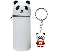 GWAWG Kawaii Panda Funda para Lápices, Caja de Bolígrafos 2 en 1 de Silicona, Soporte para Bolígrafos Panda Lindo para la Escuela, la Oficina y los Viajes, Organizador de Escritorio para Niñas y Niños