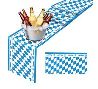 GWAWG Oktoberfest Table Runner Blue White Bavarian Diamond Table Decoration Bavarian Table Linen Oktoberfest Party Decoration for Beer Garden Munich Beer Festival Oktoberfest Party Accessories