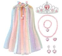 GWAWG Princess Cape Children Girls, Princess Colourful Cape, Halloween Costume Capes, Princess Party Costume, Carnival Party Outfits Cosplay for Girls