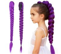 GWAWG Rajout Cheveux Tresses Violet, Cheveuxs Au Crochet En Soie Low Température, Yaki Textured Cheveux Africaine Meches De Violette Cheveu x Pour Bals Masqués, Cosplay, Scène, Carnaval (C)