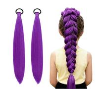 GWAWG Rajout Cheveux Tresses Violet, Cheveuxs Au Crochet En Soie Low Température, Yaki Textured Cheveux Africaine Meches De Violette Cheveu x Pour Bals Masqués,Cosplay,Scène,Carnaval (F)