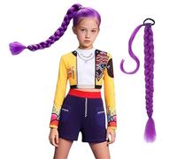 GWAWG Rajout Cheveux Tresses Violet, Cheveuxs Au Crochet En Soie Low Température, Yaki Textured Cheveux Africaine Meches De Violette Cheveu x Pour Bals Masqués, Cosplay, Scène, Carnaval (D)