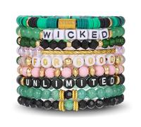 GWAWG Witch Princess - Pulsera de amistad con múltiples hileras con letras y accesorios de moda color ámbar para cumpleaños, fiesta, regalo