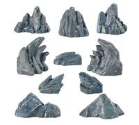 GWBox - 10 piezas de piedras falsas en miniatura de diorama de rocalla, accesorios de adorno de bonsái, piedra en miniatura para suministros de diorama, terreno en miniatura, jardín de hadas,