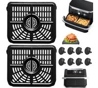 GWBSXM Accesorios para freidora de aire Ninja AF500UK 7 en 1 FlexBasket Air Fryer, 2 piezas de repuesto para freidora de aire, bandeja de parrilla con parachoques de goma