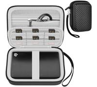 GWCASE Funda para disco duro externo Seagate, para WD, para Toshiba HDD SSD | Organizador de viaje compacto exterior de EVA duro 3 en 1 para unidades SD y USB, interior gris