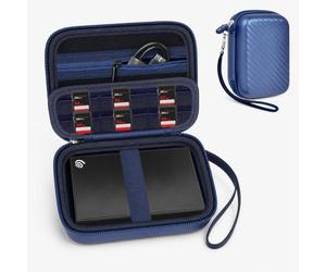 GWCASE Funda para disco duro externo Seagate, para WD, para Toshiba HDD SSD | Organizador de viaje compacto exterior de EVA duro 3 en 1 para unidades SD y USB