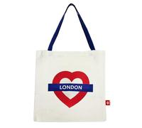 GWCC London Underground - Bolsas de mano con licencia en el interior, 6 diseños, Londres, Notting Hill, Camden Town, Oxford Circus, Piccadilly Circus y London Heart, tamaño 41 x 6 x 40 cm, Crema