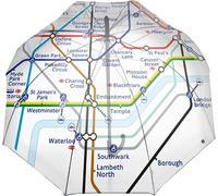 GWCC TFL8003 - Paraguas de lluvia de golf con diseño de mapa de tubo subterráneo de Londres