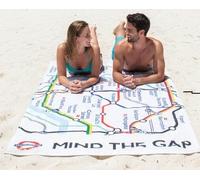 GWCC TFL8401 - Toalla de playa subterránea de Londres con impresión de mapa de tubos, tamaño grande, 74 x 145 cm, secado rápido, sin arena, para vacaciones, viajes, mar