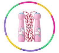 GWEOR Conjunto Hula Hoop Niños 59cm 93g, 8 Segmentos Aro Hula Hoop para 3-12 Años, Cuerda de Saltar Unicornio para Juegos al Aire Libre & Regalo