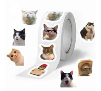 Gwezmxs Pegatinas Gatos, Meme Stickers Autocolantes, Divertidas Pegatinas para Portátil & Móvil, Cat Sticker Roll, 500 Piezas
