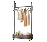 GWFBLID Perchero de Pie Perchero de Metal con Ganchos y Barra de Soporte Percheros Burro con Cesta para Colgar Abrigos Sombreros y Bolsos para Entrada Dormitorio Oficina Blanco Diseño Multifuncional