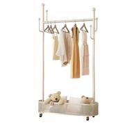 GWFBLID Perchero de Pie Perchero de Metal con Ganchos y Barra de Soporte Percheros Burro con Cesta para Colgar Abrigos Sombreros y Bolsos para Entrada Dormitorio Oficina Blanco Diseño Multifuncional