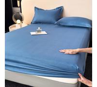 GWFBLID Sabanas Bajeras 180x200 Ajustables Protectores de Colchón 180x200cm Microfibra Sabana Bajera Cama 180 Extra Suave y Transpirable con Banda Elástica Bed Sheet Azul Polvoriento