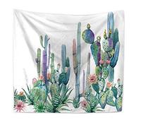 Gwill Cactus Decor Tapiz Pared Colgantes decoración de Home Decor, Amarillo y Verde Acuarela Impreso Dormitorio Salón wohnheim Pared Colgantes Tapiz Beach Alcance/Camino de Mesa/Toalla (B: 59 "H: 51)