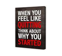Gwisml When You Feel Like Quitting Think About Why You Started Canvas Wall Art, Motivational Quote for Gym Office Fitness Room and Sports Wall Decor(Framed,12x18inch(30x45cm))