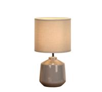 GWJKG 12.99 Inch Small Touch Table Lamp, Fabric Lampshade, Ceramic Base, Bedroom Dining Suitable for Living Room, Dormitory, Office,(Gray)