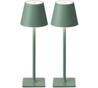 GWJKG 2-Pack Table Lamp, Portable Battery Powered, 3-Color Stepless Dimming, Restaurant/Bedroom/Bar/Outdoor Suitable for Living Room, Dormitory, Office,(Green-2)