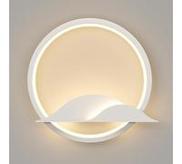 GWJKG 20W Sconces Circle Indoor Mount Lights, 3000K Warm White Fixture for Living Room, Bedroom, Stairs, Aisle Hallway - Stylish Bedside Wall Lamps