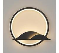 GWJKG 20W Sconces Circle Indoor Wall Mount Lights, Warm White 3000K Bedside Lamps for Living Room, Bedroom, Stairs, Hallway Aisle - Stylish Fixture