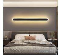 GWJKG 25W, 3-Color Indoor Strip Light, 80CM Black Wall Lamp for Dining Living Room, Bedroom, Kitchen, Hallway & Bedside