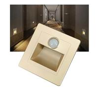 GWJKG 3000K Motion Sensor Recessed Stair Lights Gold Indoor Step Wall Lamp for Stairs, Bedroom, Hallway 1 Pack, Energy-Efficient, Easy Install