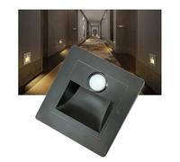 GWJKG 3000K Motion Sensor Stair Lights Recessed Black Step Wall Lamp for Indoor Stairs, Bedroom, and Hallway Decoration 1 Piece