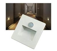 GWJKG 3000K Motion Sensor Stair Lights Recessed Indoor Wall Lamp for Staircase Bedroom Decor - 1PC White Step Light, Energy Efficient, Easy to Install