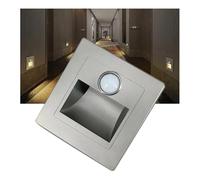 GWJKG 3000K Motion Sensor Stair Lights Recessed Step Wall Lamp for Indoor Staircase Bedroom Silver 1PC - Energy-Efficient, Auto-On/Off Bright Illumination