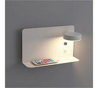 GWJKG 7W Wall Light USB Port and Aluminum Reading Lamp with Shelf for Bedroom Living Room Study Office Hotel Warm White 3000K