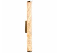GWJKG Alabaster Cylindrical Marble with Brass Base Bathroom, Living Room, Bedroom, Kitchen Hallway - Elegant Stone Wall Lamp for Home Decor