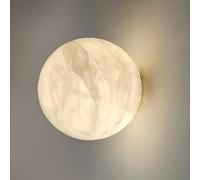GWJKG Alabaster Globe Wall Round White Marble Stone Lamp Living Room Bedroom Bathroom Mid Century Vanity Fixture for Cafe and Stairs