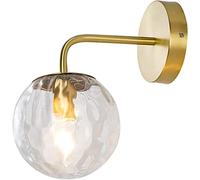 GWJKG Antique Brass Glass Globe Wall Light - Nordic Style Mid-Century for Living Room, Bedroom, Hallway & Porch