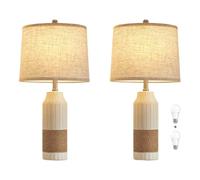 GWJKG Bohemian Table Lamp 2-Piece Set, 3 Color Temperatures, Bedroom, Nightstand, Included Suitable for Living Room, Dormitory, Office,