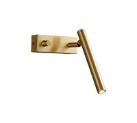 GWJKG Brass Lamp Living Room 3W Rotatable Reading in Natural White 4000K Decorative Wall Light Fixture for Bedroom Hallway Stairs Gold Finish