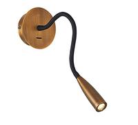 GWJKG Bronze Gooseneck Lamp - Bedside Reading Light with Ship Type Switch, Wall Mounted for Bedroom, Office, Study, and Kids' Room Decor