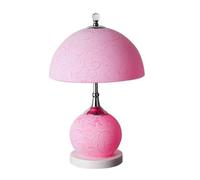 GWJKG Carved Glass Bedside Hardware Base Nightstand Lamp Wedding Decor Bedroom Table Lamps For Living Room Color Pink Size : 25 * 40c