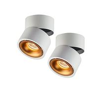 GWJKG Ceiling Spotlights Adjustable Mounted Lights for Living Room and Kitchen Aluminum Downlights with Swivel Lamps (White+Gold 4000K)