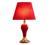 GWJKG Ceramic Metal American Wedding Bedroom Cabinet Bedside Nightstand Lamp Table Lamps For Living Room Color Red Size : Remote Control