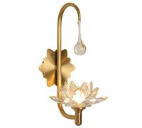 GWJKG Chinese Copper Wall Light with Crystalline Petal Shade for Bedroom, Living Room, Kitchen and More