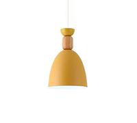 GWJKG Color Lamp Shade Style Pendant Wooden Handle Small Chandeliers E27 Base Dome Hanging Ceiling Light Fixture Compatible with Dining Room Bar Clubs & Restaurants,Led Chande