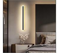 GWJKG Contemporary 120CM Wall Lamp for Bedside Hallway Stairs Nordic Style Linear in Black Aluminum with Cool White Light 50W