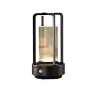 GWJKG Cordless Portable Metal Desk Lamp, Rechargeable, 3-Color Infinite Dimming, Battery-Operated, Indoor and Outdoor Use Suitable for Living Room, Dormitory, Office,(Black)